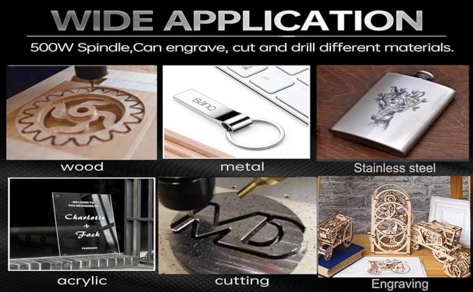 3 axes 4540 machine de gravure CNC avec table en aluminium, fuseau de 500W 1