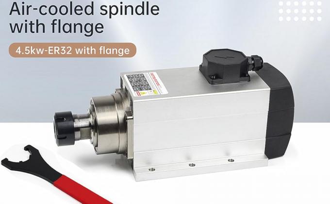 4.5KW refroidi &agrave; l'air CNC moteur &agrave; broche carr&eacute; Flange 18000rpm ER32 4 roulements 0