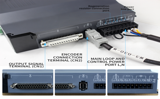 100W AC Servo Motor Kit 3000 tours par minute 32Ncm Servo Motor Driver CNC Controller Kit 220V 3